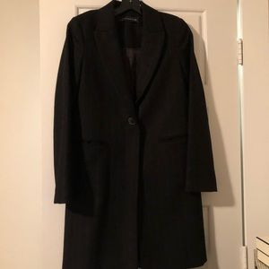 Zara Black long coat with stripe